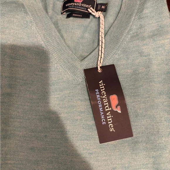 NWT Vineyard Vines Blue V-Neck Sweater - Picture 4 of 5